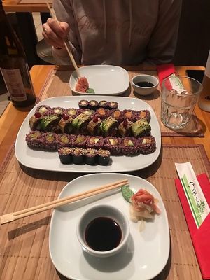 Our delicious set at Edamame Vegan Sushi in Warsaw