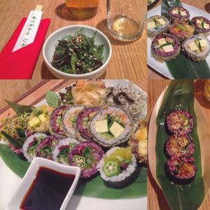 so many options at Edamame Vegan Sushi in Warsaw