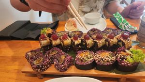 Taryakiyi sushi set at Edamame Vegan Sushi in Warsaw