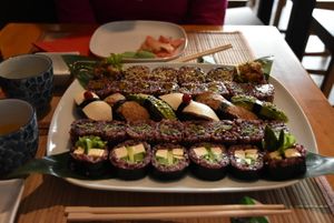 Sushi dish at Edamame Vegan Sushi in Warsaw