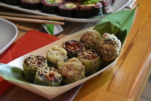 Special rool at Edamame Vegan Sushi in Warsaw