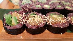 Avocado rolls at Edamame Vegan Sushi in Warsaw