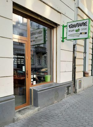 Entrance at Edamame Vegan Sushi in Warsaw