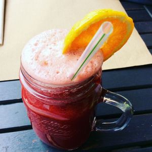 They have an extensive list of juices available. So vibrant and full of goodness. This was the Pink Lady juice. Yum! at Compost in Mallorca