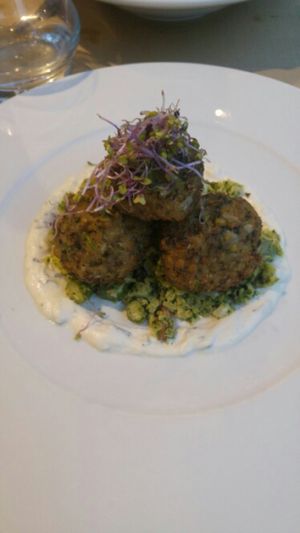 mung bean falafel  at Compost in Mallorca