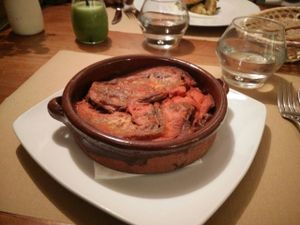 Baked Aubergine in tomato and homemade cheese at Compost in Mallorca
