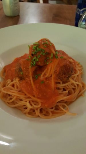 vegan meat balls at Compost in Mallorca