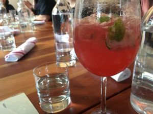 Raspberry mint and lime mocktail at Epif in Portland