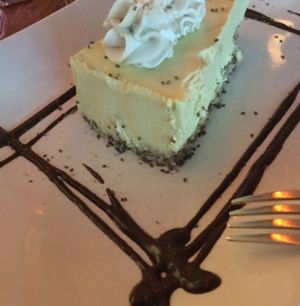 Passionfruit cheesecake with choco sauce at Epif in Portland