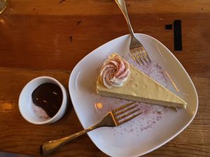 Passion fruit chocolate cheesecake mmmmm  at Epif in Portland