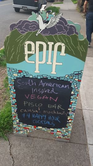 cute sign at Epif in Portland