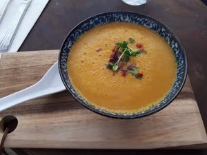 Potage carotte & gingembre at L'ilot in Levis