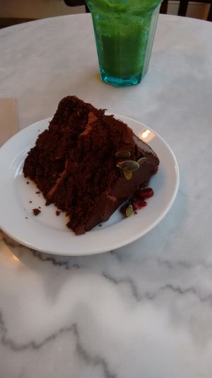 Chocolate cake! Vegan. at Moon & Hare in Edinburgh