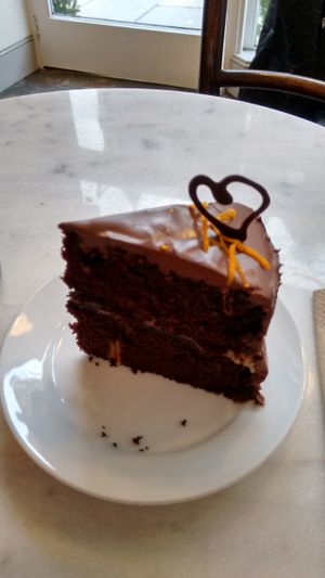 Orange chocolate cake, I got the first slice and nearly bought the rest at Moon & Hare in Edinburgh