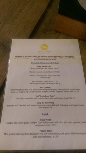 menu at Moon & Hare in Edinburgh