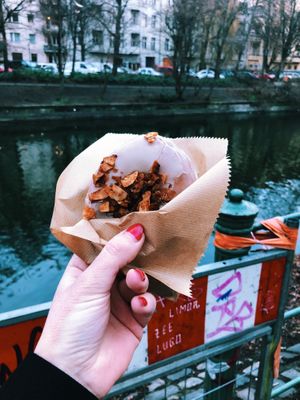 Donut by the canal at Brammibal's Donuts - Maybachufer in Berlin