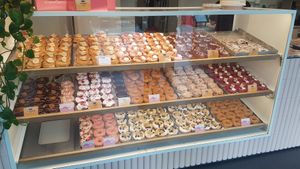 The display at Brammibal's Donuts - Maybachufer in Berlin