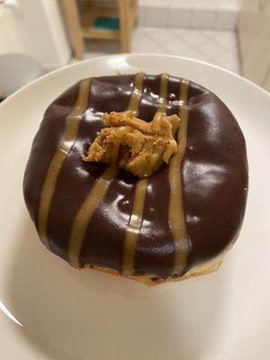 Choc Peanut Fudge doughnut  at Brammibal's Donuts - Maybachufer in Berlin