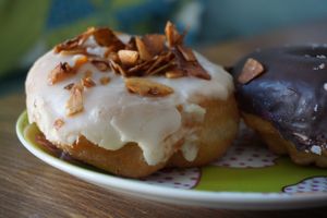 Maple coconut bacon donut at Brammibal's Donuts - Maybachufer in Berlin