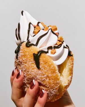 Soft serve in a donut at Brammibal's Donuts - Maybachufer in Berlin