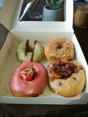 Donuts. Box of 4 for €9 at Brammibal's Donuts - Maybachufer in Berlin