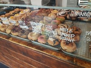 Display Cabinet at Brammibal's Donuts - Maybachufer in Berlin