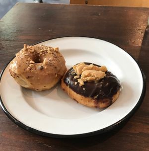 Salted caramel hazelnut & peanut butter fudge at Brammibal's Donuts - Maybachufer in Berlin