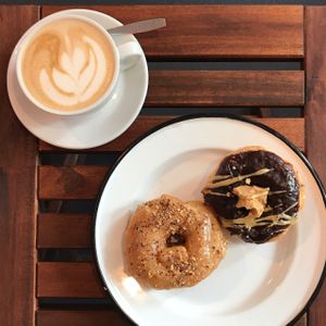 Salted caramel hazelnut and choco-pb donuts at Brammibal's Donuts - Maybachufer in Berlin