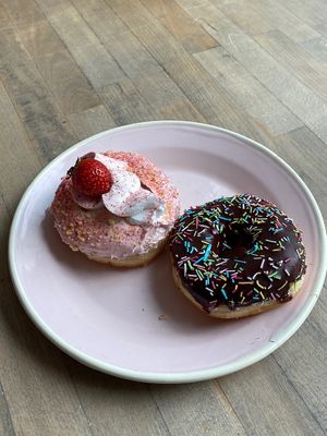 strawberry cream and choc love.   at Brammibal's Donuts - Maybachufer in Berlin