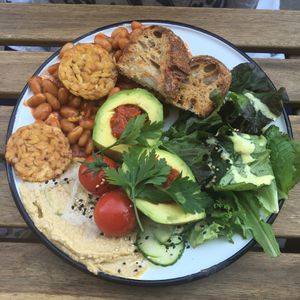 yummy breakfast plate  at Brammibal's Donuts - Maybachufer in Berlin