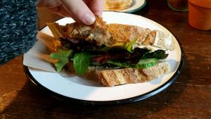 hummus sandwich at Brammibal's Donuts - Maybachufer in Berlin