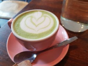 matcha latte at Brammibal's Donuts - Maybachufer in Berlin