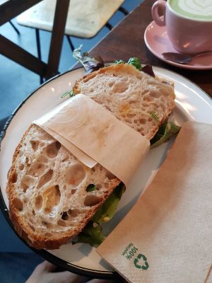 hummus sandwich  at Brammibal's Donuts - Maybachufer in Berlin