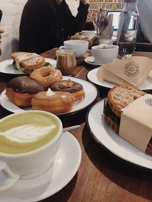 Breakfast spread at Brammibal's Donuts - Maybachufer in Berlin