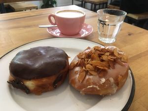 Boston cream and maple toasted coconut 😋 at Brammibal's Donuts - Maybachufer in Berlin