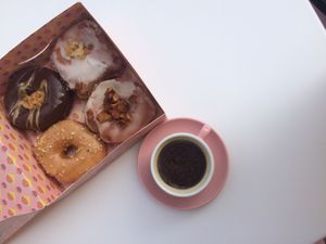 donuts and coffee  at Brammibal's Donuts - Maybachufer in Berlin