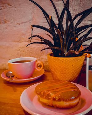 Charity Donut and Black Tea at Brammibal's Donuts - Maybachufer in Berlin