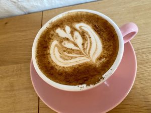 pumpkin spiced latte at Brammibal's Donuts - Maybachufer in Berlin