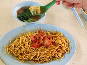 Wanton noodle at New Tokyo Vegetarian 新东京 in Northeast Singapore