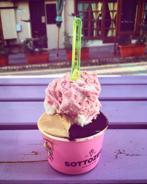 Cherry, dark choc and hazelnut!   at SottoZero The Gelato Factory in Bugibba