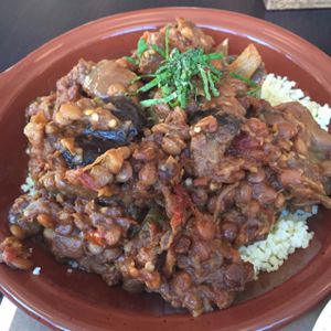Roasted Eggplant over Cous Cous  at Rosemary and Vine in Rye