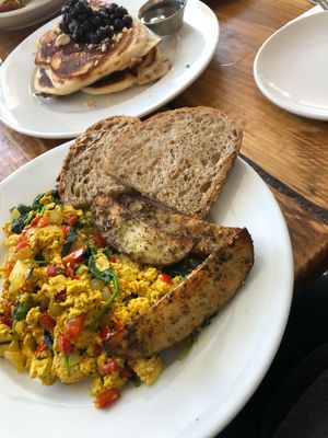 Tofu Scramble and Vegan Pancakes at Rosemary and Vine in Rye