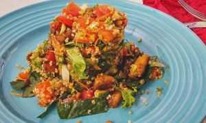 The Quinoa Salad w/ Roasted Veg at The Green Lime Eco-Cafe and Juice Bar in Bridgetown