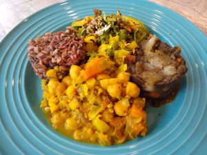 The meal of the day, delicious and full of flavor! at The Green Lime Eco-Cafe and Juice Bar in Bridgetown