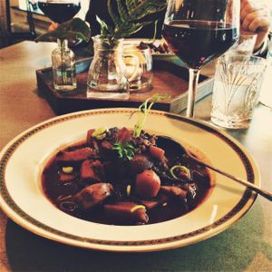 Vegan root vegetable stew.  at Kvass Bar & Rakok in Eskilstuna