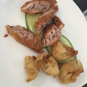 wanton and some other snack I can't remember  at Di Shui Fang - Water Drop Tea House in Kuantan