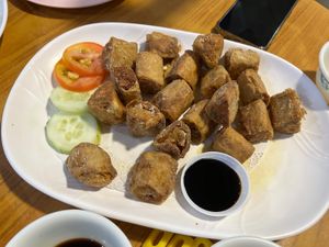 Prawn balls made with toufu 8/10 not too bad  at Ru Lai 如来斋 in Central Singapore
