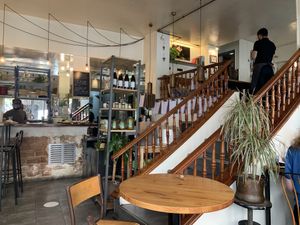 View looking in at La Hummuseria in Madrid