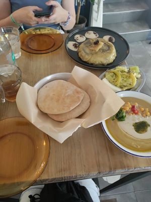 Classic hummus and maklouba at La Hummuseria in Madrid