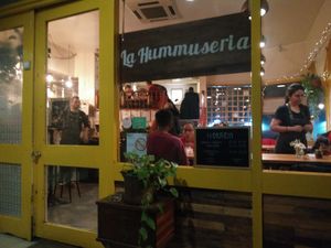 entrance at La Hummuseria in Madrid